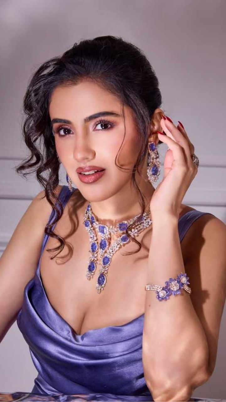 Malvika Sharma Captivates in Periwinkle Silk and Diamonds