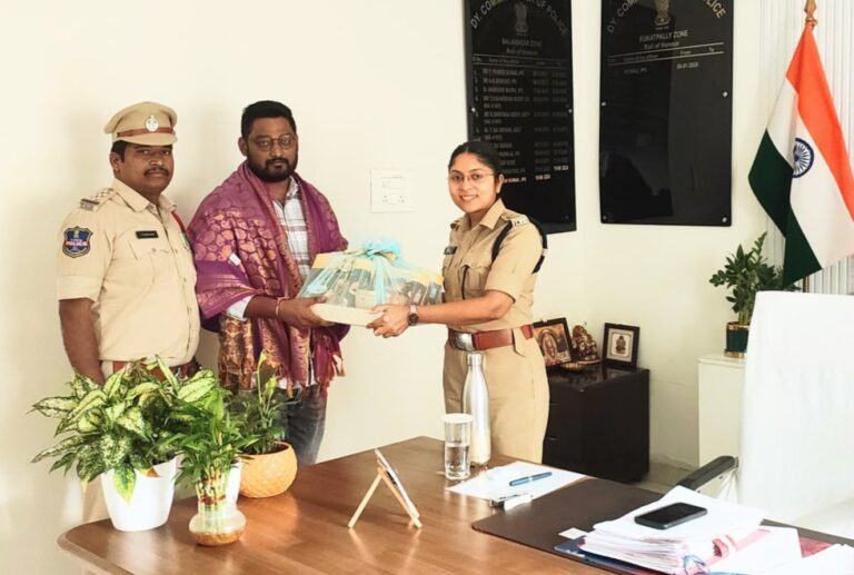 Kukatpally DCP Rithiraj Rewards Bus Conductor Srikanth for Helping Seize 18 Kg Ganja